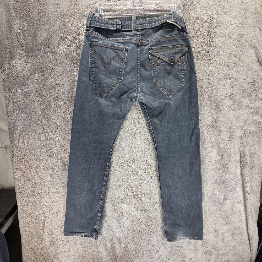 Vintage Levis Engineered Jeans Mens Blue Buckle Back Flap Pocket Fits 32x28